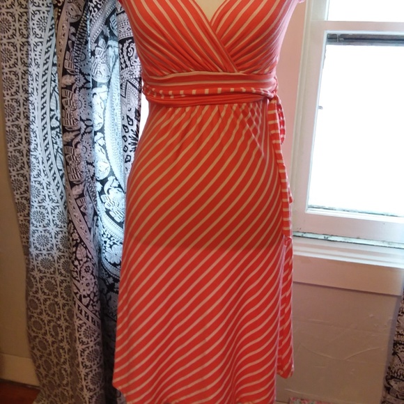 Gilli Peach Striped Dress Sz XS - Picture 2 of 5